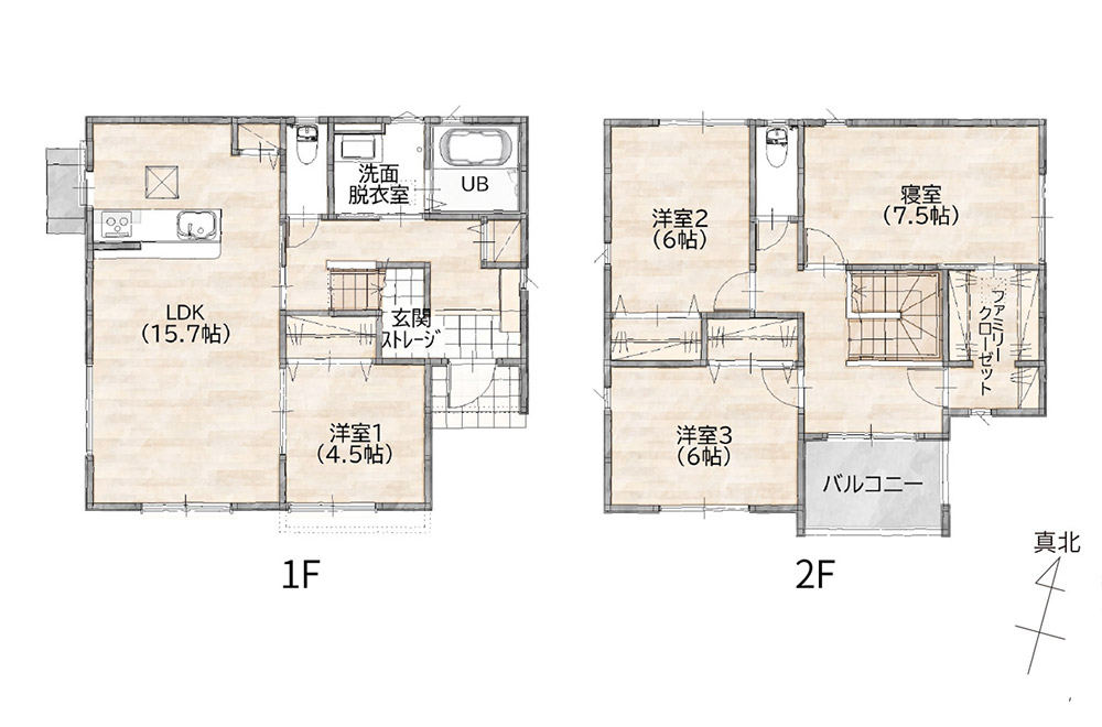 新築戸建て　間取り図